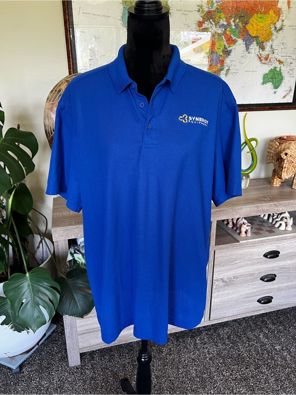 Port Authority Men's Bright Blue Polo with Embroidered Logo